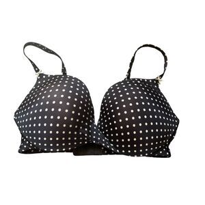 Victoria's Secret Polka Dot Plunge Bra Sz 36C Retro Pin-up Feminine Croquette